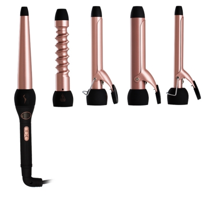 KR-D04 Rose gold Interchangeable Hair Curler Set 